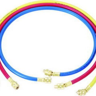 R410 1米冷媒管三色管加液管冷媒管空调加注管加氟管36“