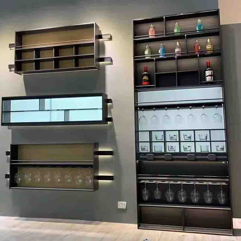 无缝焊接极简5mm实心铝板柜 客厅壁龛发光铝板 金属书架置物书架