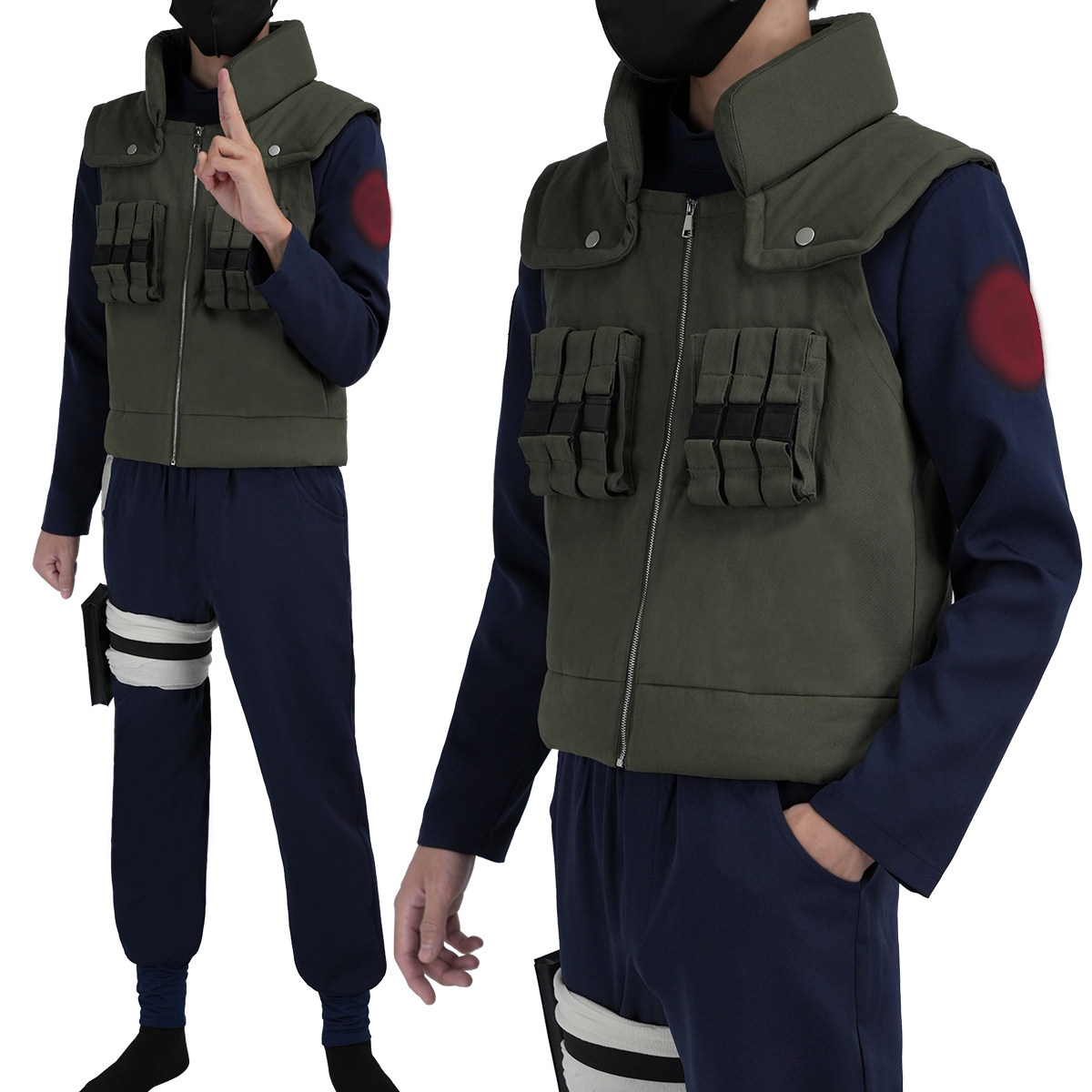 HOLOUN小欧家上忍木叶旗木上忍套装马甲卡卡西COS服套装图片