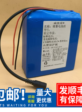 15V16v磷酸铁锂5串电池组大容量12 24 36Ah太阳能玩具车蓄电池