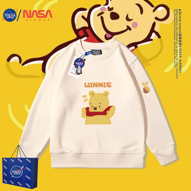 NASA联名维尼小熊卡通圆领卫衣
