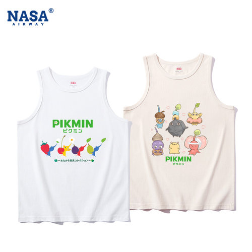 NASA联名皮克敏PIKMIN4动漫周边儿童吊带男女纯棉背心无袖T恤夏季