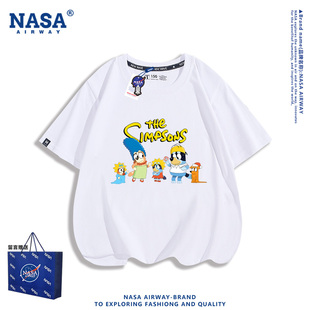 NASA AW布鲁伊联名辛普森一家潮牌儿童男女纯棉短袖T恤圆领半袖夏