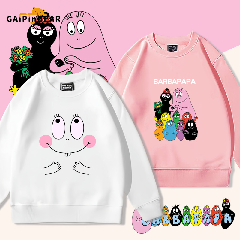巴巴爸爸卡通圆领卫衣亲子童装