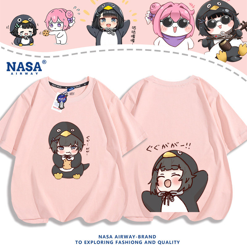NASA联名咕咕嘎嘎同款周边趣味图案儿童男女纯棉短袖T恤夏季半袖图片