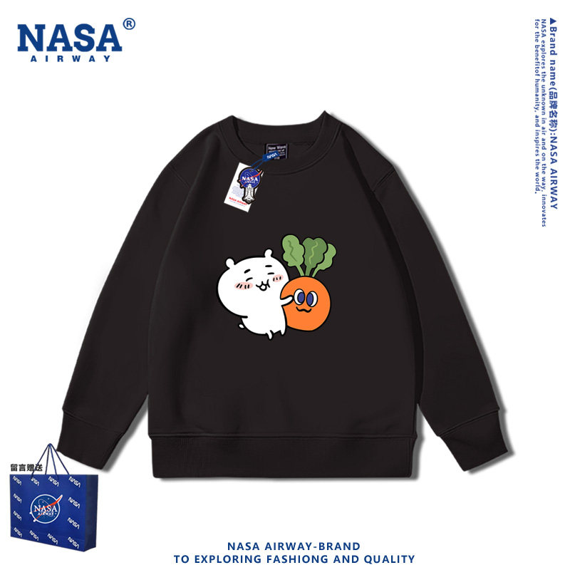 NASA联名吉伊卡哇联名五月天萝卜卡通图案儿童男女圆领卫衣上衣服