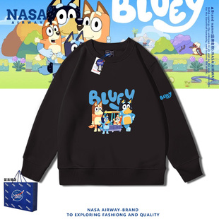 NASA联名布鲁伊一家卡通宾果班底特奇莉周边男女儿童圆领卫衣春秋