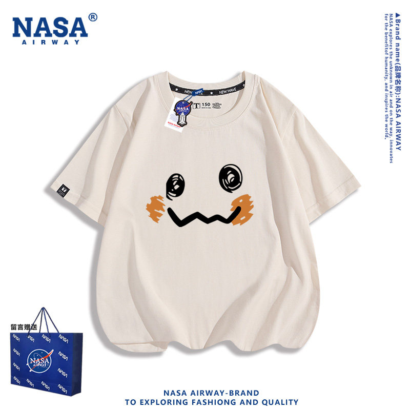 NASA联名精灵宝可梦谜拟丘迷你Q联名周边儿童男女纯棉短袖T恤夏季