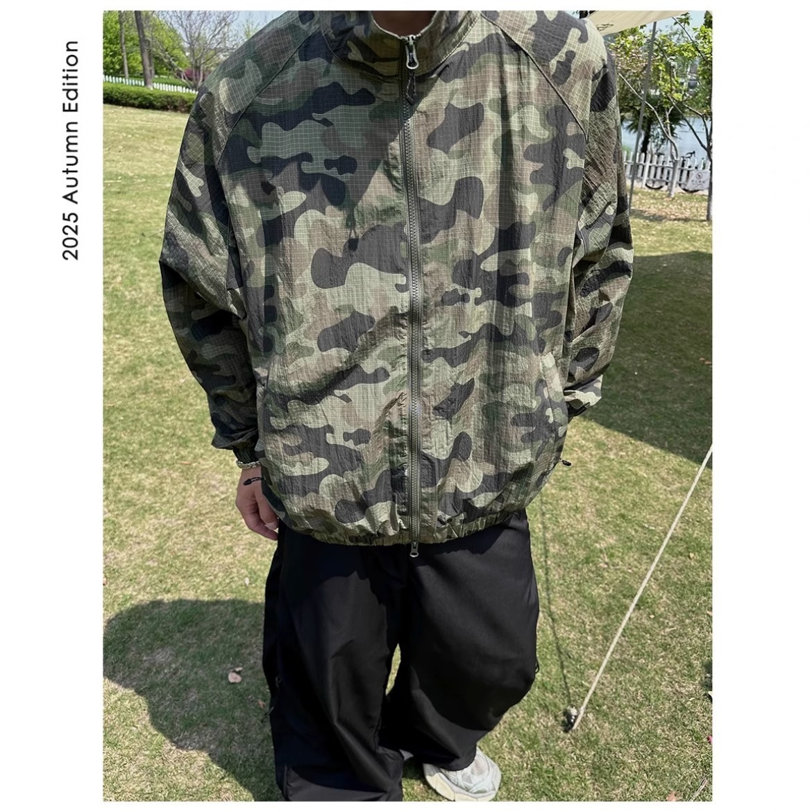 军绿色迷彩防晒服男夏季轻薄速干防晒皮肤衣感痞帅冲锋衣夹克