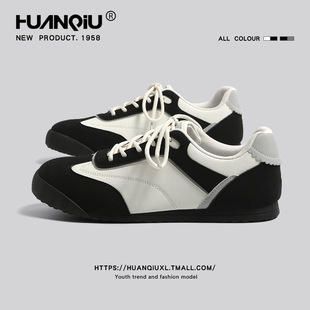 环球德训鞋男款2024新款秋季软底百搭潮流休闲男士运动泡芙板鞋