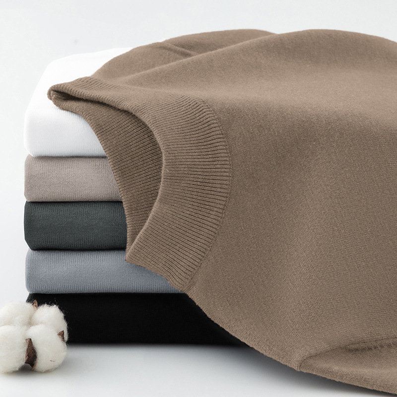 半高领毛衣男秋冬季针织衫保暖内搭中领打底衫潮流纯色毛线衣毛衫