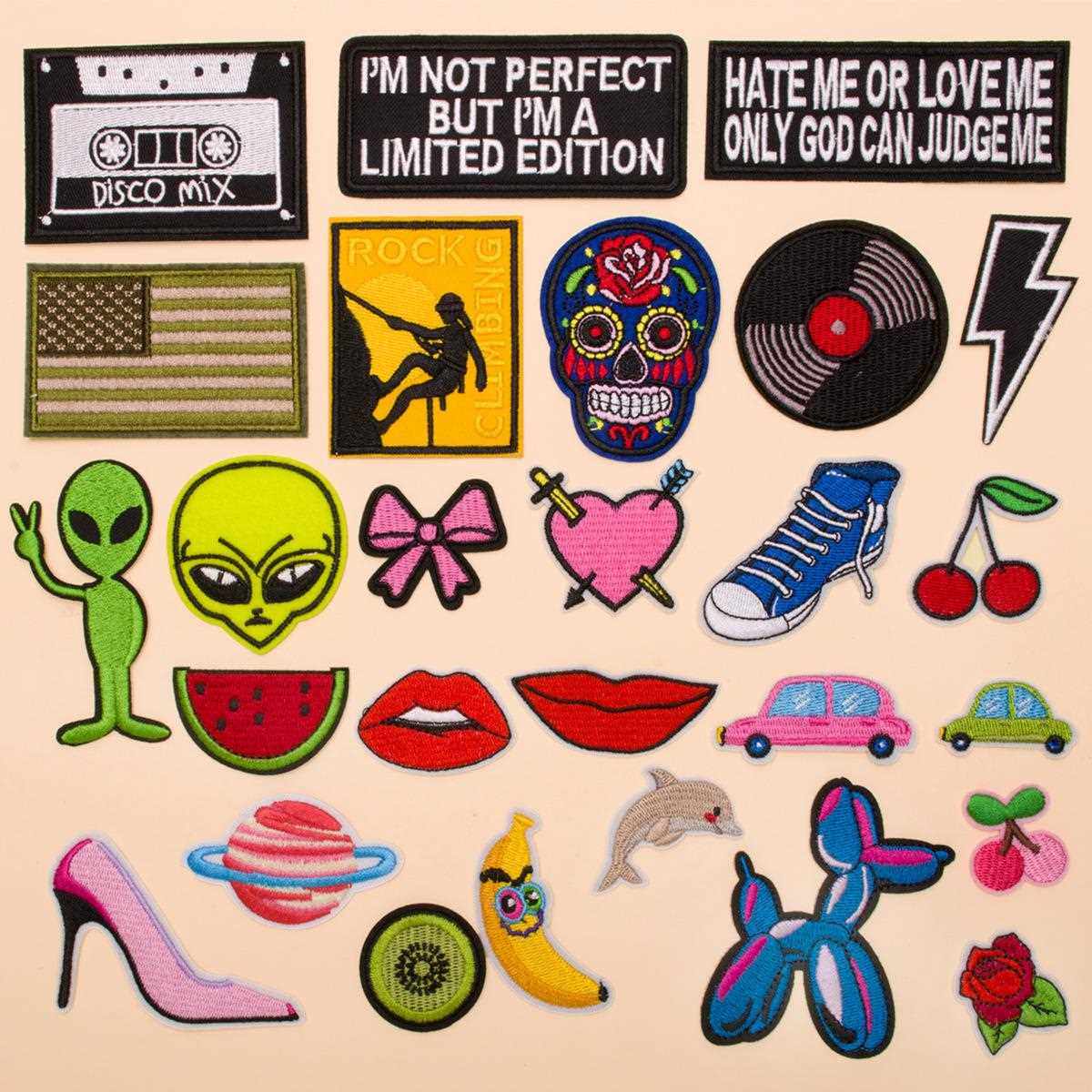 直销新款 刺绣 补丁套装 徽章补丁 刺绣patch 刺绣创意