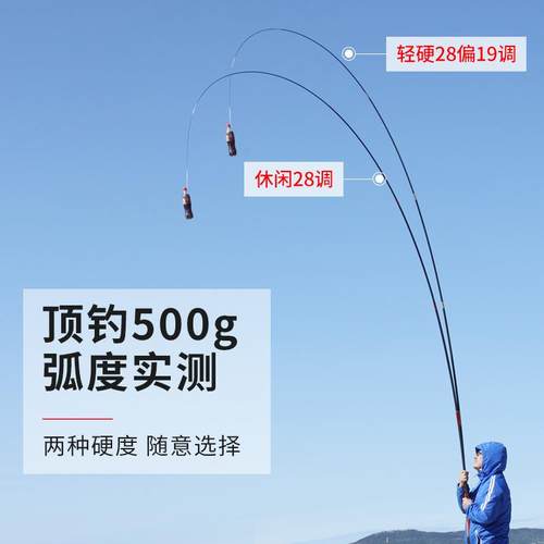 直销新款台钓竿鱼竿鲫鱼竿轻硬细细台钓28调碳素手竿钓鱼竿