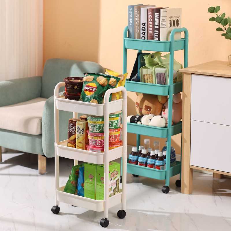 新款直销带提手小推车浴室落地式可移动收纳置物架卧室婴儿用品多