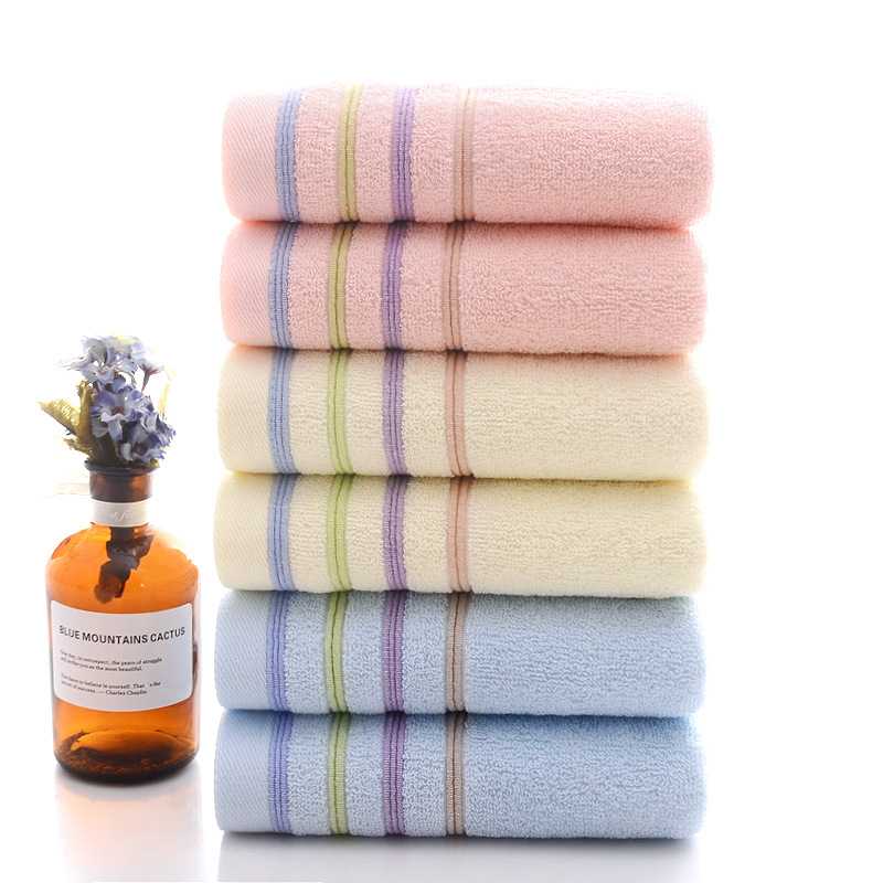 新款直销横条四杠断档纯棉吸水大毛巾洗脸家用礼品毛巾可刺绣logo