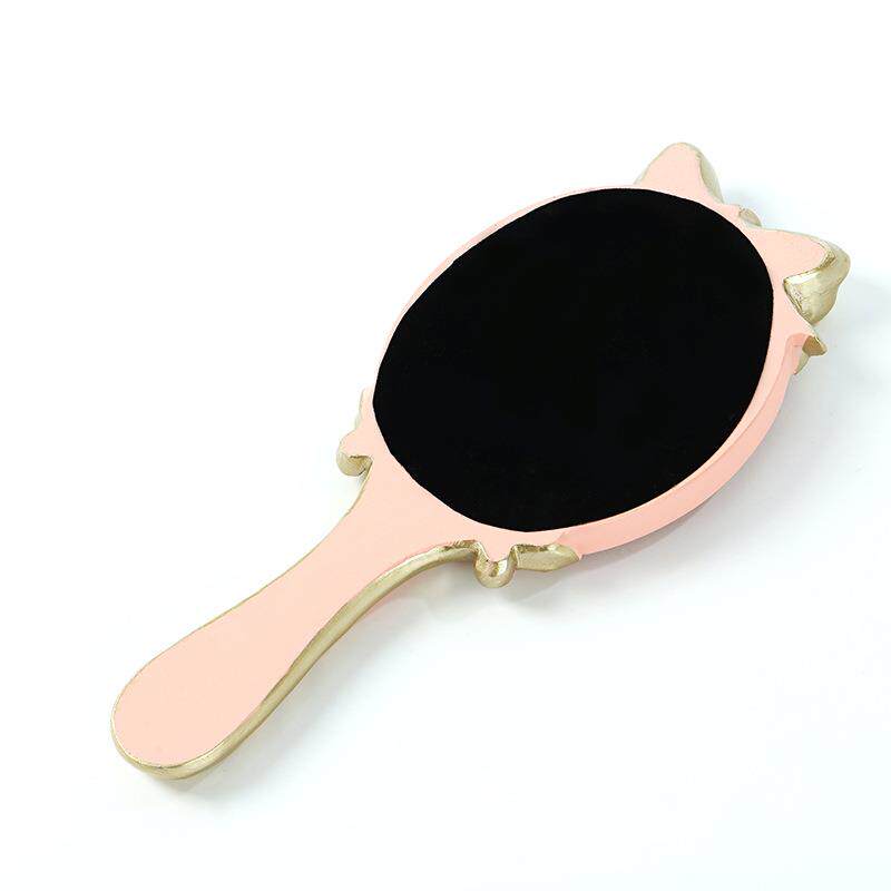 直销新款欧式创意复古凤凰羽古典公主美容随时带花边镜子化妆手柄