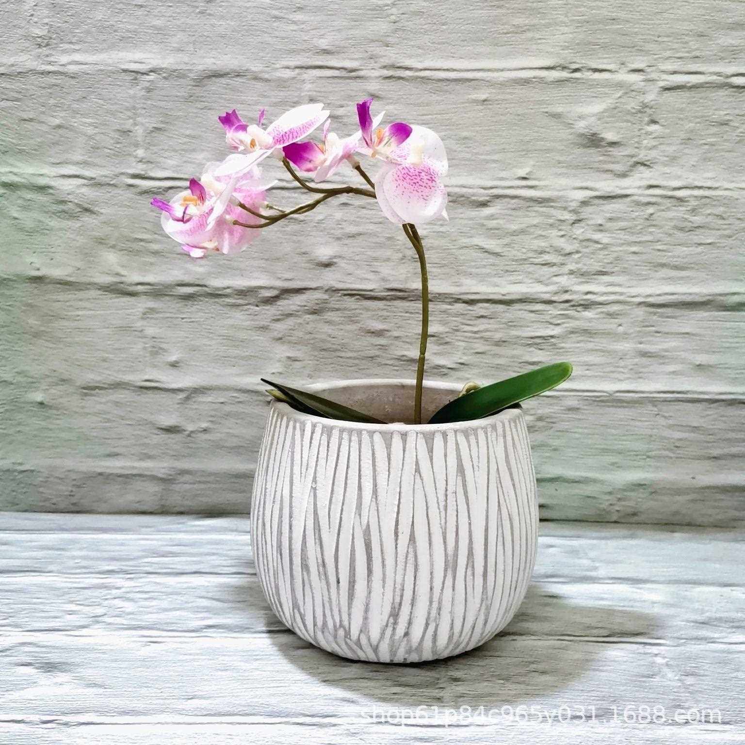 直销新款水泥大口径花盆绿植种植盆栽大号盆园艺植物器皿种植圆形