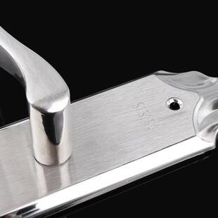 直销新款机械门锁防盗门把手加厚304不锈钢面板入户门大门家用把