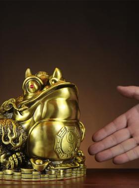 直销新款招财独角金蟾摆件客厅三足蟾蜍店铺开业礼物办公室前台装