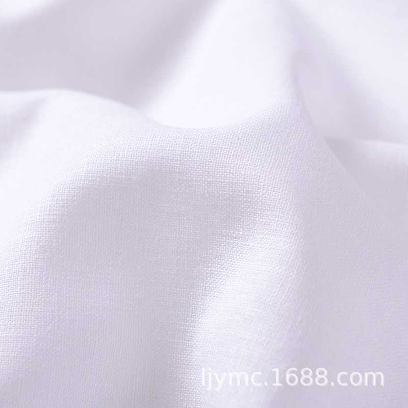新款直销春秋亚麻棉男女士衬衫服装窗帘面料漂白本白棉麻布190克