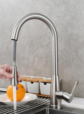 直销新款BNA1196-1铜冷热拉丝厨房龙头 抽拉菜盆龙头 伸缩洗菜盘