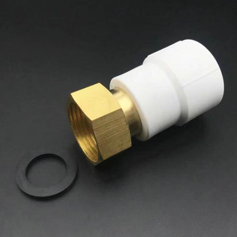 直销新款ppr水管配件热熔活接接头直接弯头三通水管管件铜制太阳