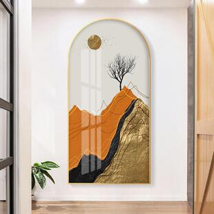 饰画高级感墙画客厅走 直销新款 现代装 饰画新中式 拱形轻奢铝合金装