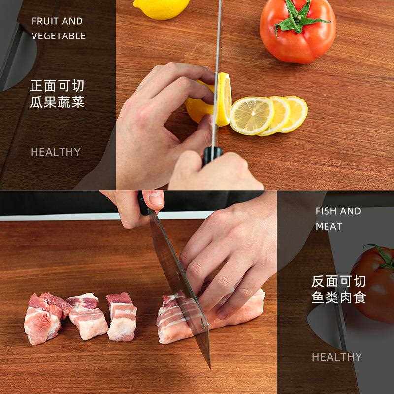 直销新款乌檀木菜板实木砧板方形加厚剁骨案板家用厨房切菜板水果