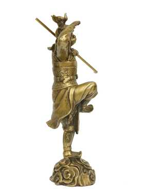 新款直销纯黄铜孙悟空美猴王齐天大圣斗战胜佛翘腿铜猴子工艺礼品