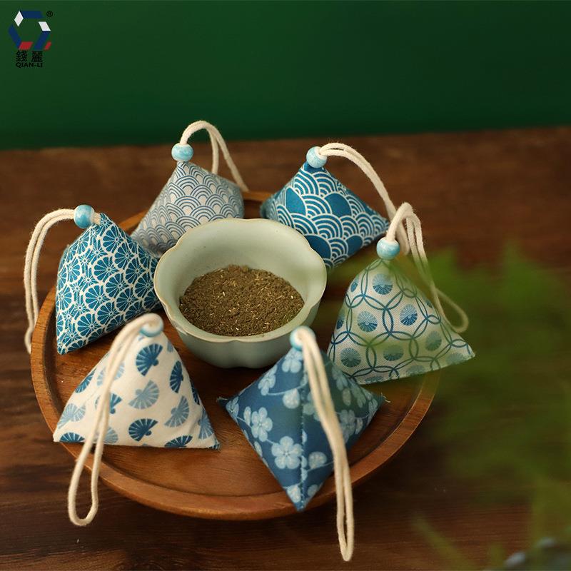 直销新款香囊端午蓝染粽型艾叶香包布艺diy手工材料包