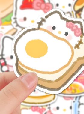 1 OO张hellokt可爱头像贴纸卡通手绘凯蒂少女心手账素材贴画防水