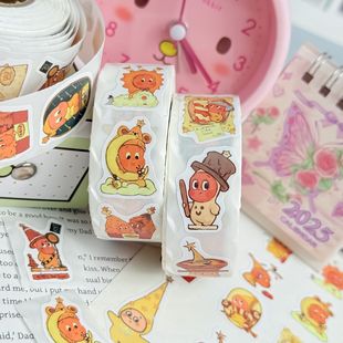 我们都是星星人可爱表情包卷卷贴纸封口贴画装饰手机壳手账本diy