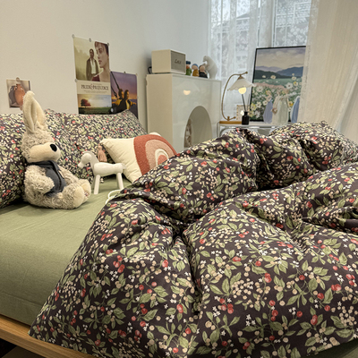 床上四件套全棉纯棉被套三件套