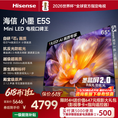海信小墨E5S65吋U+MiniLED信芯