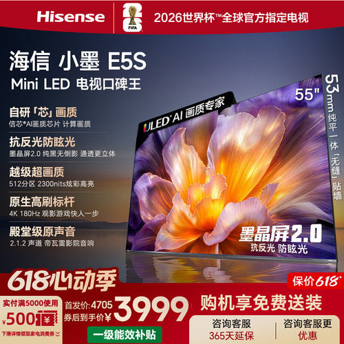 海信小墨E5S55吋U+MiniLED信芯