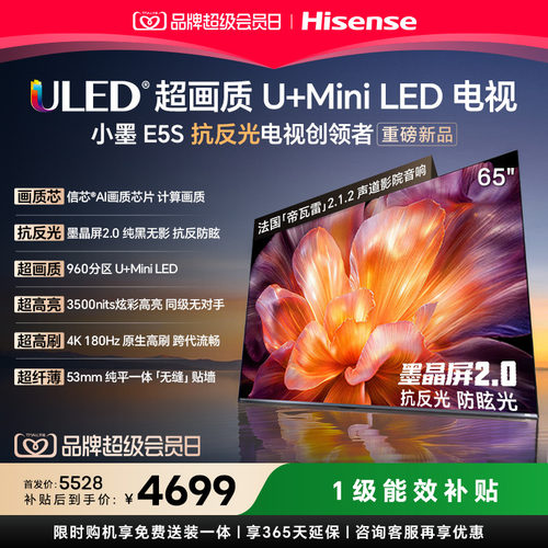 海信小墨E5S65吋U+MiniLED信芯