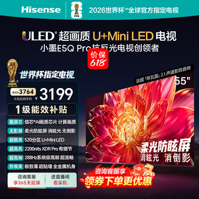 海信小墨E5Q Pro 55英寸超画质U+MiniLED 柔光防眩屏高刷电视补贴
