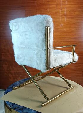 轻奢简约现代单创人沙发椅不锈钢毛懒人长师躺椅意设计小户型766