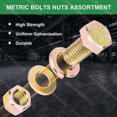跨境7螺75PCS六角栓JFW螺母垫片组合彩M锌螺丝垫1圈8.8级6M8M0