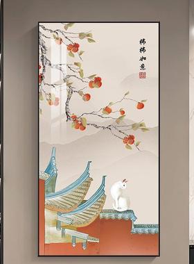 事门事如意关装饰画新中式BD101011走廊道过尽头墙壁画客厅入户玄