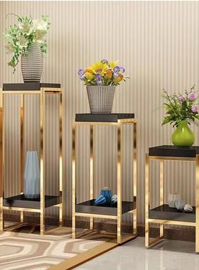 约不锈钢花简现代时尚GAM镀金家用客厅室内落架地后代现绿萝花几