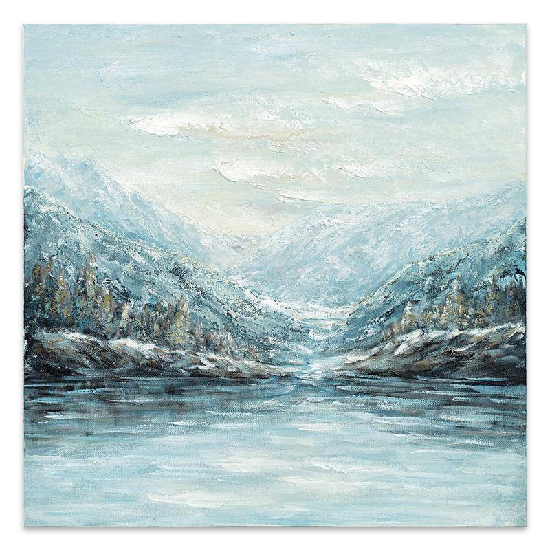 厅挂水山油画风RBK景立体手绘画装饰画卧室客酒店照片墙画家具图片