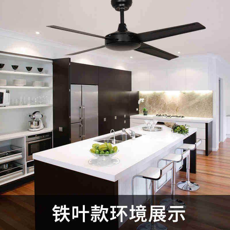 用客厅吊吊扇无家灯风扇灯黑色美复古8004商用工式程扇静音风扇