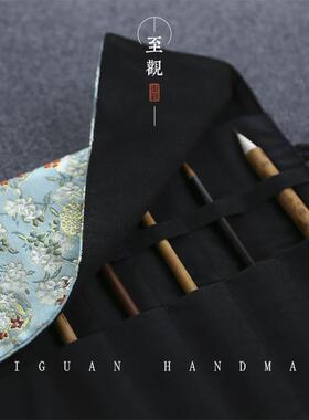 hhn59632宫复古毛廷笔笔卷袋大号笔帘国画书画材专用法文具包写生