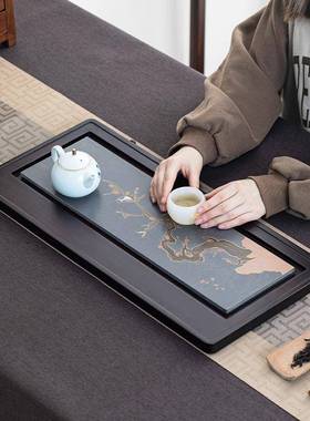 乌泡金石茶头茶盘家JM-BYSF用具托盘沥水小型茶轻奢现代干台排水