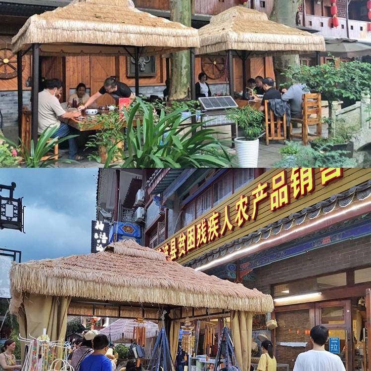 户乐ZTM外凉亭院农家茅亭子屋稻草棚景区庭农草庄室外凉亭仿真毛