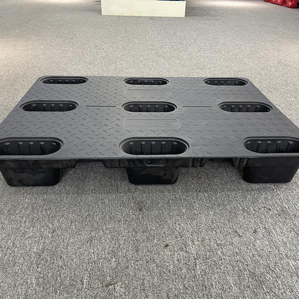 1.2米黑1叉米无品牌/色吹塑九脚塑料托盘出口包装物免熏蒸塑胶卡