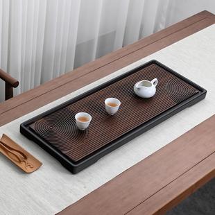 竹制整板大号家用长方形茶盘干泡排水整块茶台干湿两用茶托简约小