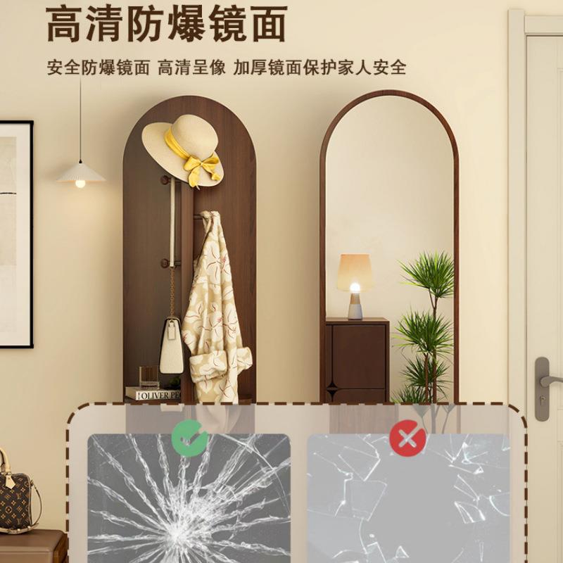 可旋转镜穿衣镜家试用全身落地镜卧室衣帽架镜一体衣立FYU子式可