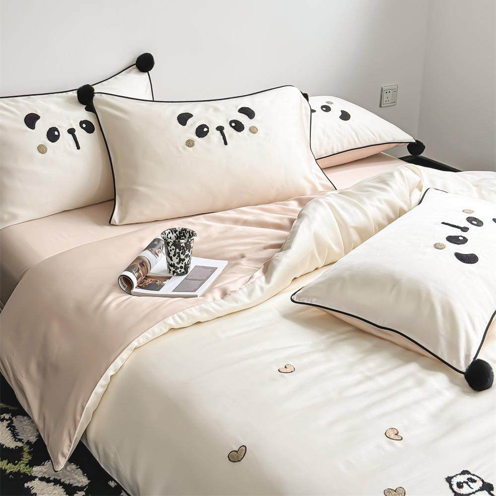 QK熊猫毛宝毛巾绣奥地利兰精天滑丝獭兔球夏贝季丝裸睡四件套